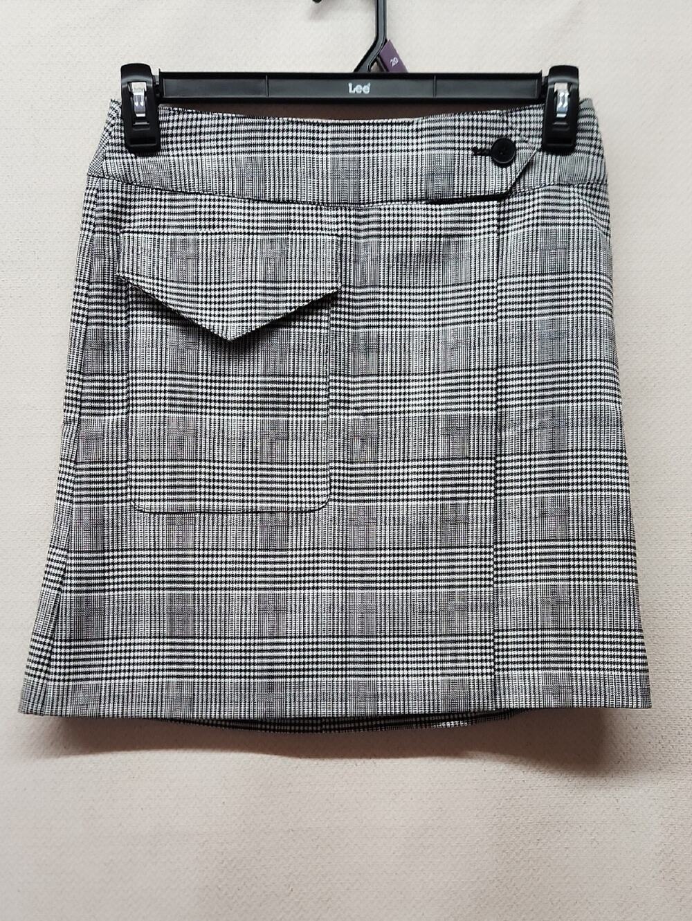 Calvin Klein Glen Plaid Mini Skirt in Black & White